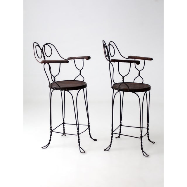 Antique a.h. Andrews Wire Ice Cream Parlor Bar Stools For Sale - Image 9 of 16