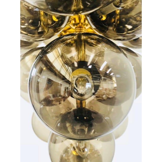Not Yet Made - Made To Order 21st Century Italian Grappolo Polished Brass Smoky Murano Glass Chandelier by Fabio LTD For Sale - Image 5 of 7