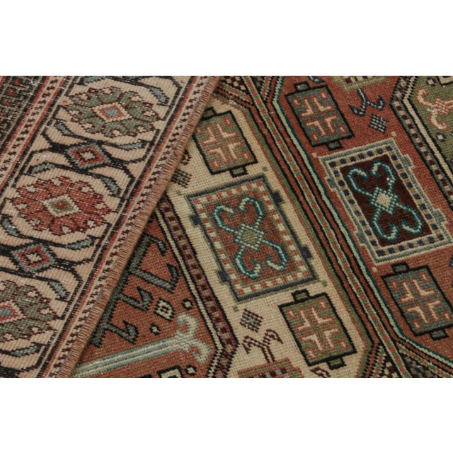 Textile 1960s Vintage Oushak Rug With Tribal Geometric Pattern For Sale - Image 7 of 7
