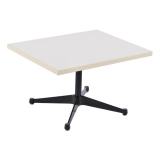Vintage Charles Eames for Herman Miller Rectangular White and Black Side Table For Sale