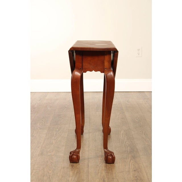 Brown Chippendale Style Ball And Claw Drop Leaf Crescent Table For Sale - Image 8 of 12