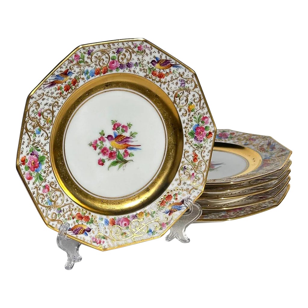 Late 19th Century Ambrosius Lamm Antique Dresden Hand Decorated