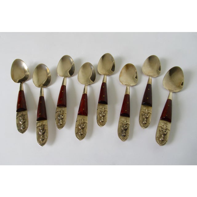 Vintage Asian Siam Brass & Rosewood Flatware Service 26 Pieces Chairish