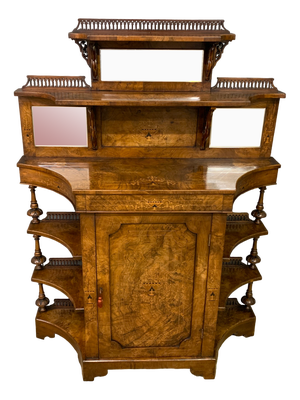 Victorian Inlaid Burr Walnut Chiffonie, 1875