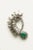 A very unusual pair of drop earrings that attach like a stud earring. A pear-shaped Zambian emerald surrounded by round,...