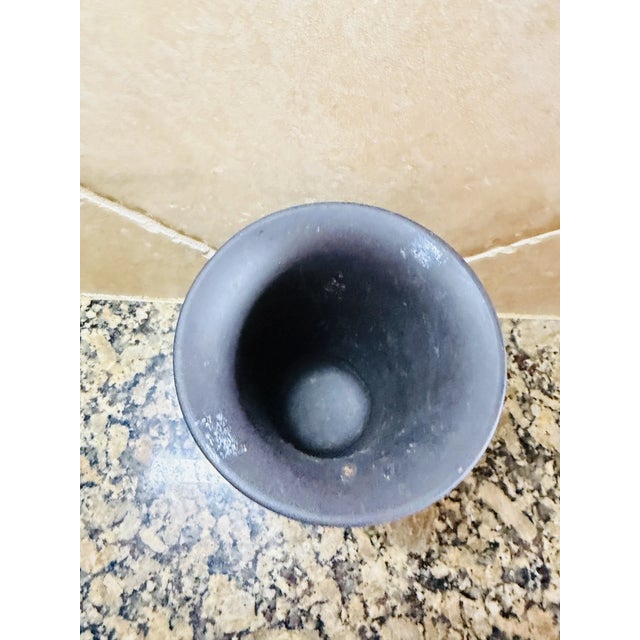 Ceramic Vintage Wedgwood Black Jasperware Footed Vase For Sale - Image 7 of 7