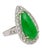 7.88 Carat Jade and Diamond Halo Ring in 18k White Gold Size 6 For Sale - Image 4 of 10