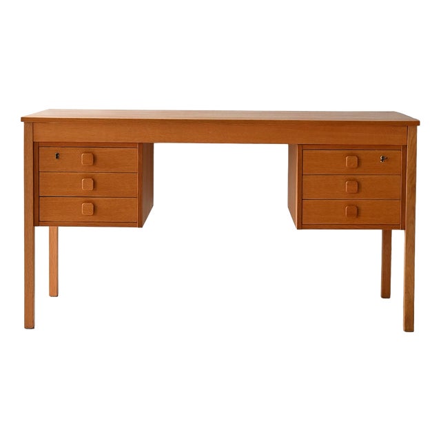 Vintage Danish Desk in Light Teak, 1960s For Sale