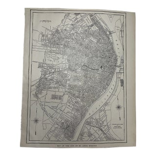 Antique 1920s St Louis Missouri City Map For Sale