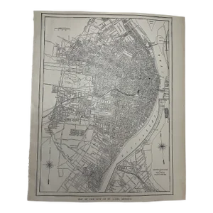 Antique 1920s St Louis Missouri City Map
