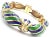 1990s Vintage Tiffany & Co. 18k Yellow Gold Green Blue Enamel Bangle Bracelet For Sale - Image 5 of 10