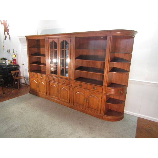 Traditional Thomasville Fisher Park Pecan Four Piece Bookcase Unit For Sale - Image 3 of 12