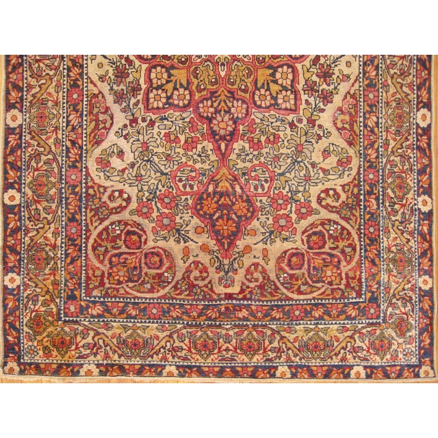 Persian Antique Persian Lavar Oriental Carpet, in Small Size, with a Central Medallion For Sale - Image 3 of 7