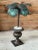 Vintage Verdigris Metal Palm Tree Sculpture in Classical Urn For Sale - Image 10 of 11