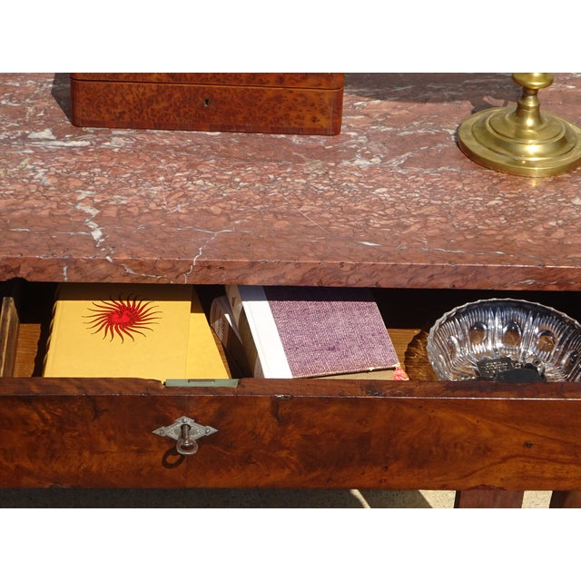 Charles X Restoration Console in Walnut and Marble, 1830 For Sale - Image 14 of 18