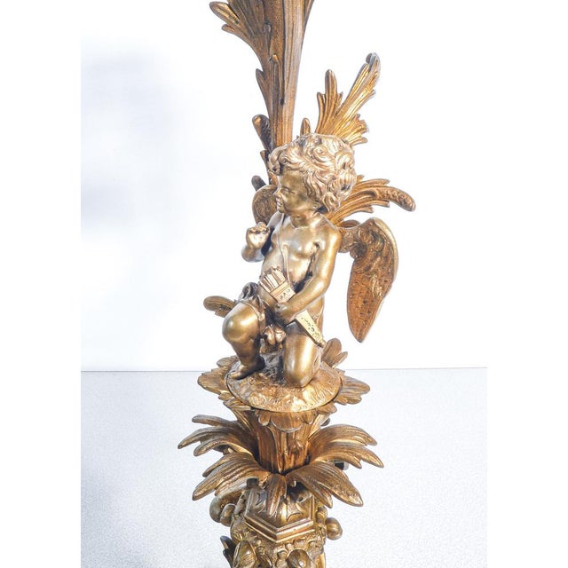 Napoleon III Gilded Bronze Candelabra, Set of 2 For Sale - Image 12 of 18