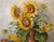 Bernhard Templin, Autumn Still Life with Sunflowers, 1920s, Tempera Painting on Canvas, Framed For Sale - Image 4 of 14