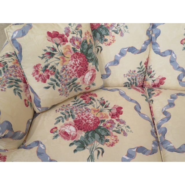 1990s Vintage Ethan Allen Yellow Floral Upholstered Sofa Chairish