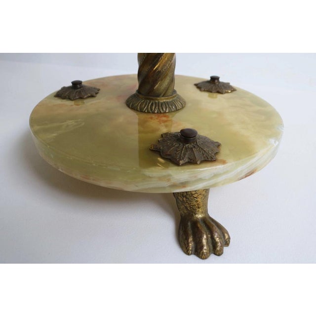 Gold Mid-Century Italian Brass and Onyx Hall Tree Coat Rack with Twisted Column, 1950s For Sale - Image 8 of 13