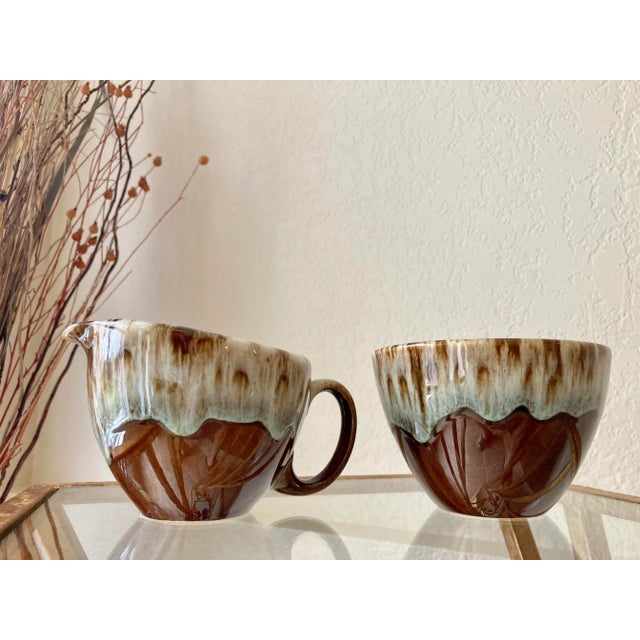 Circa 1960 Canonsburg Ironstone Drip Glaze Pottery Cream and Sugar - Set of 2 For Sale - Image 12 of 12