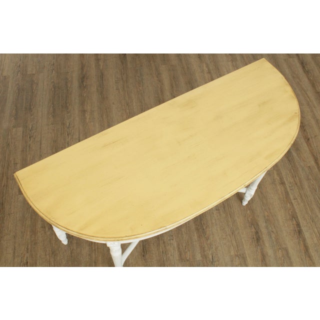 French Louis XVI Style Painted Demilune Console Table For Sale - Image 10 of 13