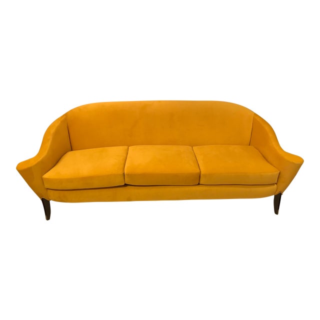 Yellow Art Deco 3 Cushion Couch With New Upholstery Chairish