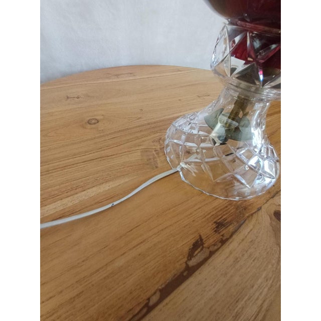 Mid-Century Modern Vintage Cut Crystal Table Lamp, 1960s For Sale - Image 3 of 8