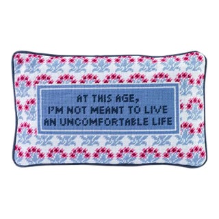 " Uncomfortable " Needlepoint Pillow For Sale