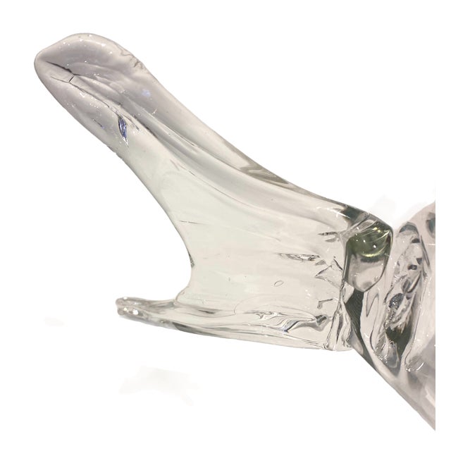 Mid 20th Century Large Mid-Century Modern Blenko-Style Glass Fish Sculpture For Sale - Image 5 of 8