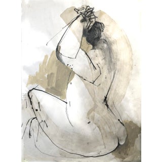 Contemporary Figurative Abstract Mixed-Media Encaustic Wax Drawing For Sale