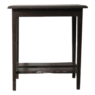 Dark Wooden Side Table With Lower Shelf For Sale