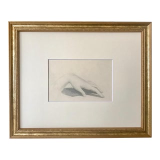 Antique Original Artist Drawing Study of a Hand C. 1920 For Sale