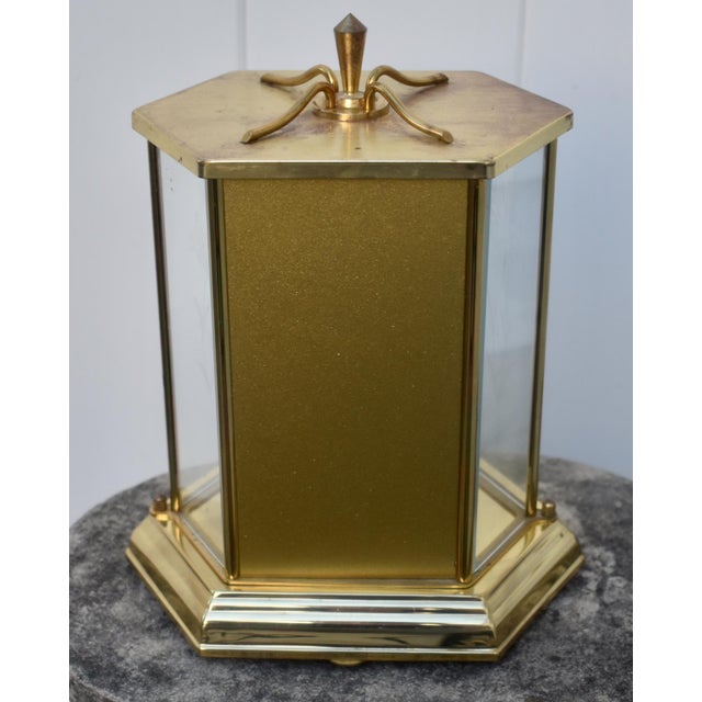 Share Welby Kieninger Obergfell Clock Vintage 400 Day Anniversary Brass Hexagon Glass For Sale - Image 11 of 17