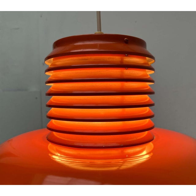Mid-Century Modern Mid-Century Modern German Space Age Orange Pendant Lamp, 1960s For Sale - Image 3 of 18