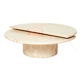 Vintage 1980s Maitland Smith Style Swiveling Coffee Table For Sale