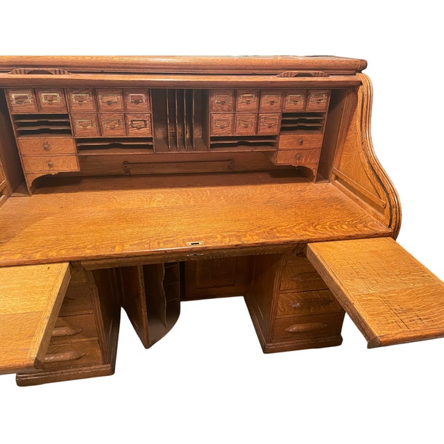 Arts & Crafts Late 20th Century Rolltop Desk For Sale - Image 3 of 12
