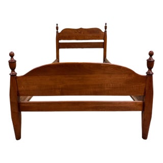 Vintage Twin Size Federal Style Empire Style American Tiger Maple Bed For Sale