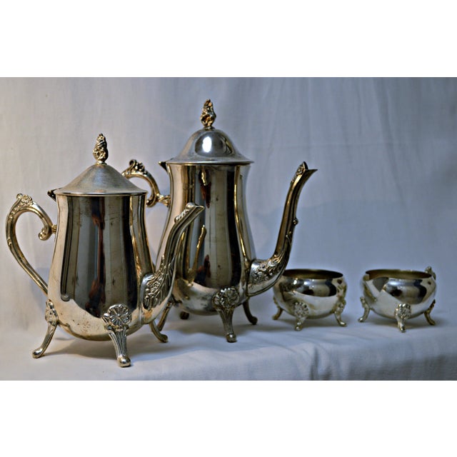 English Traditional Design Footed Tea & Coffee Set, Includes 26-oz. teapot, 30-oz. coffee pot ( both of them with...