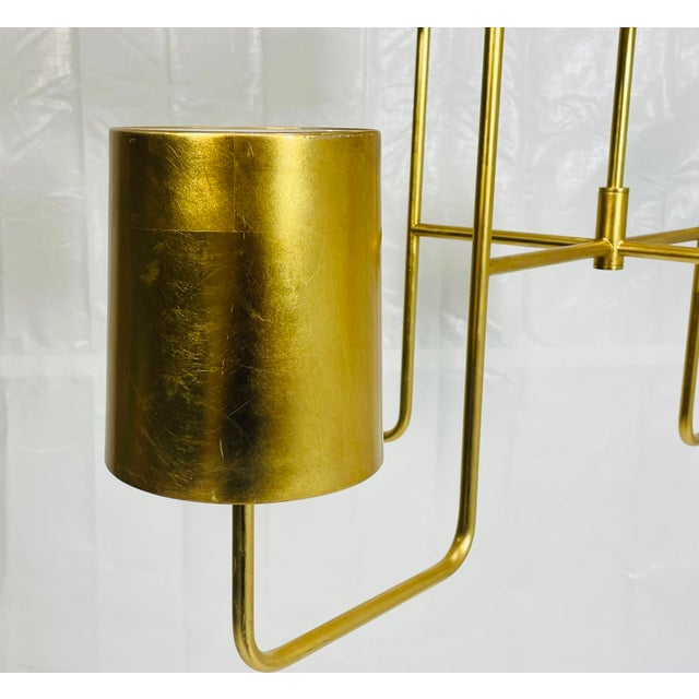 Gold Visual Comfort Barbara Barry “Go Lightly” 8-Light Gold Leaf Chandelier For Sale - Image 8 of 15
