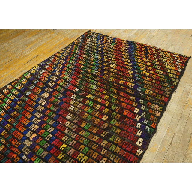 1930s Colorful Stripe Antique Jerusalem Rug 5'6" X 7'9" Handknotted Wool Carpet For Sale - Image 16 of 18