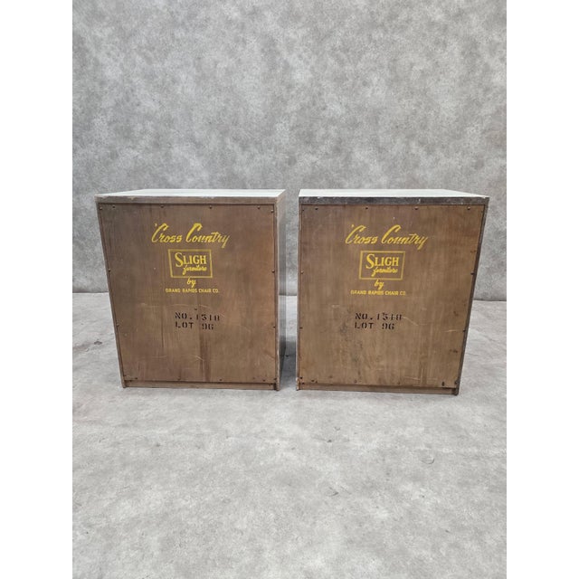 Vintage Mid Century Modern Driftwood Nightstand by Sligh Furniture - Cross Country Collection - Pair Classic mid-century...