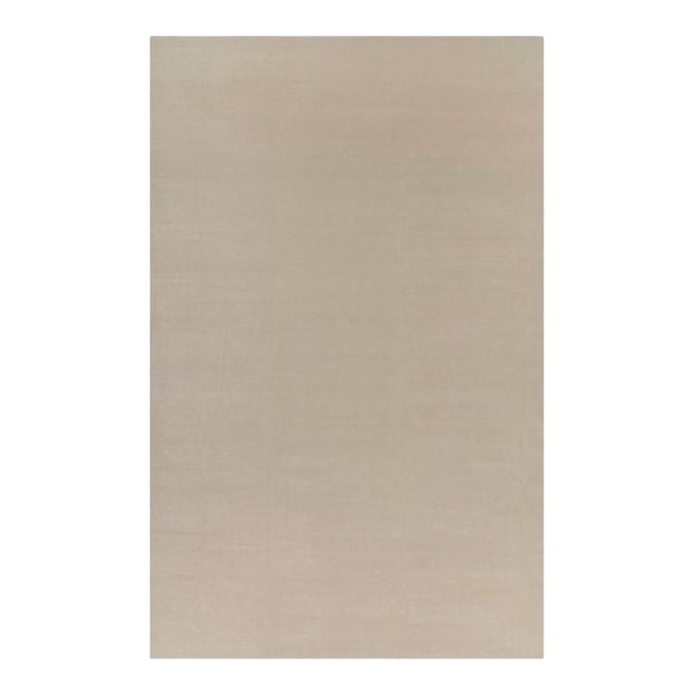 Rug & Kilim’s Oversized Contemporary Textural Solid Rug in Cream and White Tones - 12x19 For Sale