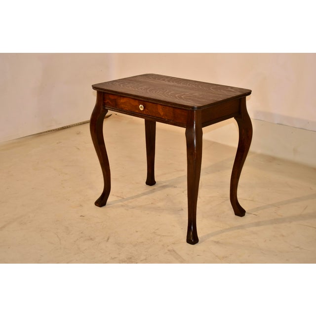 Wood French Oak Side Table With Cabriole Legs, Circa 1900 For Sale - Image 7 of 13