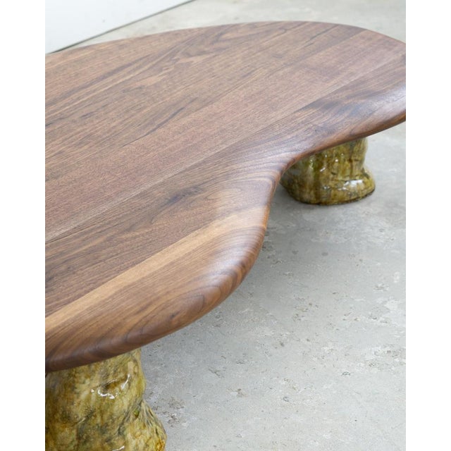 Walnut and Glazed Ceramic Coffee Table by Alexander Knysch For Sale - Image 14 of 16