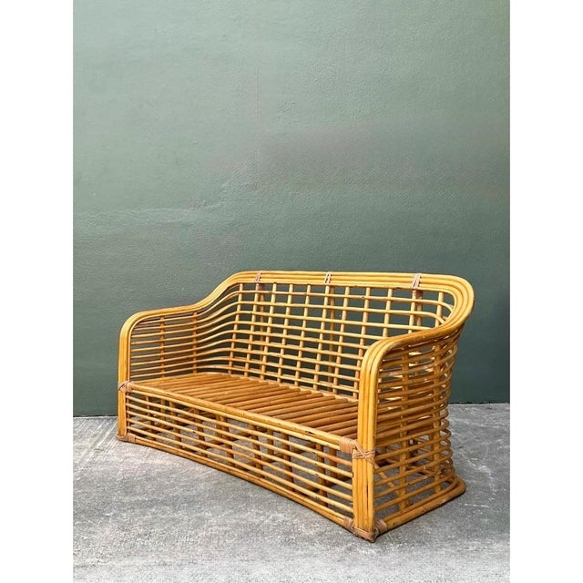 Vintage Stacked Rattan Sofa For Sale - Image 11 of 12