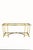 Vintage Italian Brass Hooved Feet Glass Top Mid Century Modern Traditional Console Table For Sale - Image 10 of 12