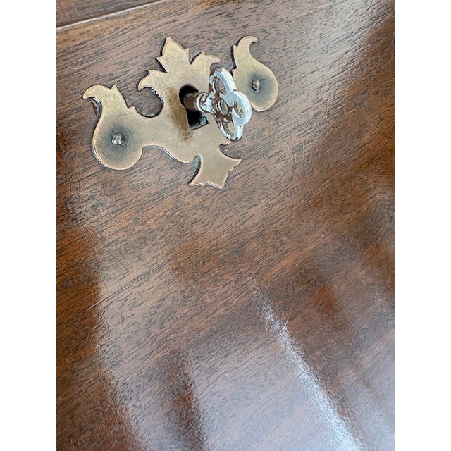 1940s Beautiful Maddox Furniture Mahogany Secretary Desk – Classic Serpentine Front For Sale - Image 4 of 8