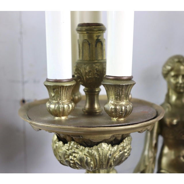 Metal Circa 1900 French Empire Style Bronze Sconces Depicting Acantha - a Pair For Sale - Image 7 of 13