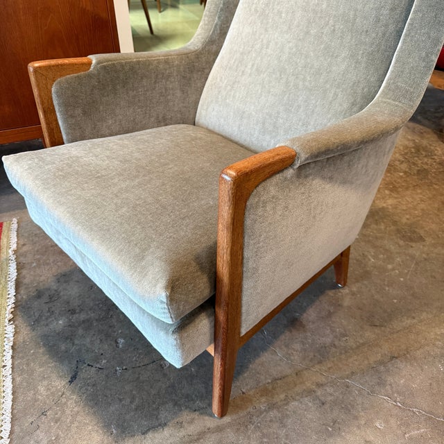 Karl-Erik Ekselius Model F122 Lounge Chair, Mohair, Teak, c.1950s For Sale - Image 6 of 11