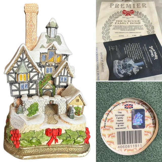 Complete David Winter Christmas Snow Cottage Collection (1984–1995) W/ Boxes & Certificates For Sale - Image 14 of 17